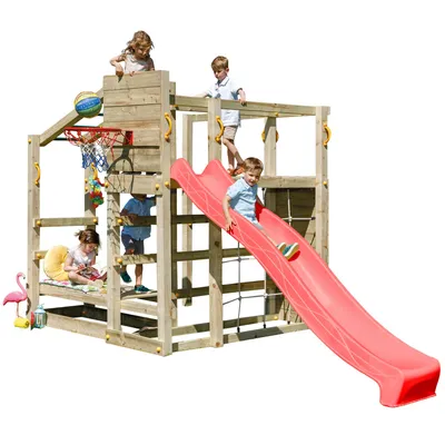 Produktbild von Spielturmking Spielturm CROSSFIT mit Rutsche - Rot DH751