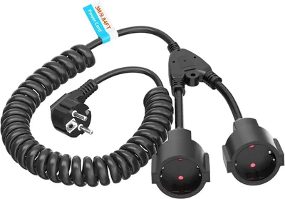 Zdjęcie produktu dla Przedłużacz 3M - Kabel spiralny - Przedłużacz z 2 gniazdami