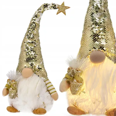 Produktbild von JUMIhome Weihnachtswichtel, weiß, beleuchtet, 47 cm