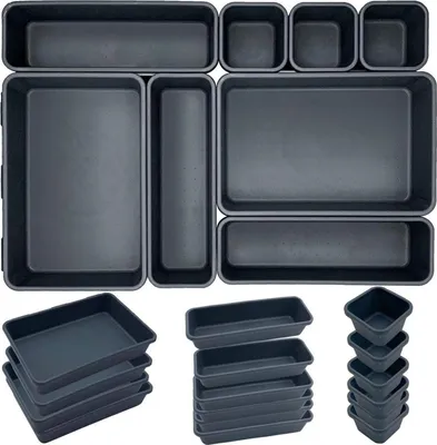 Image de Organisateur de tiroirs 24pcs Système de séparation Boîte à couverts Cuisine Gain de place