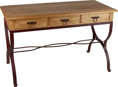Produktbild von MiaMöbel Schreibtisch Mexico Möbel 128x85x62 cm Landhausstil Massivholz Pinie Honig