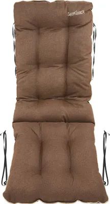 Produktbild von SuperKissen24. Stuhlkissen Sitzkissen und Rückenkissen für Stühle 48x48x75 cm - Outdoor und Indoor - Wasserdicht - Braun Leinen