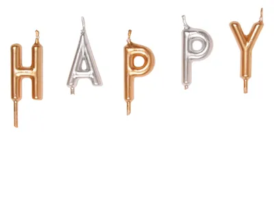 Produktbild von Kerzen Happy New Year Gold/Silber