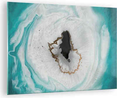 Produktbild von Bilder auf glas - Einteilig - Verschüttet Fleck Türkis - 70x50cm - Glasbilder - Wandbilder - Bilder - zum Aufhängen bereit - Wanddekoration aus Glas - Glas Bilder - Wandbild auf Glas - GAA70x50-4758