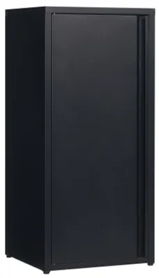 Metallschrank mit Tür, 87,8x35x40 cm, schwarz, 3 verstellbare Böden