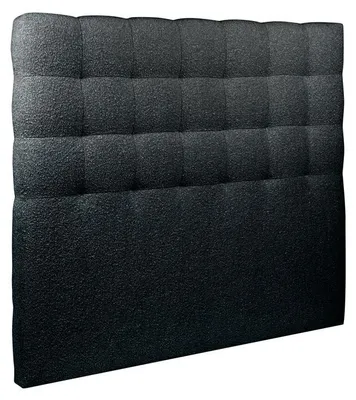 Produktbild von Kopfteil gepolstert - Gesteppt – schwarzer Bouclé-Stoff - 160 cm