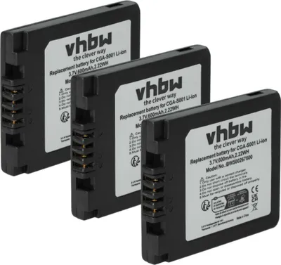 Produktbild von vhbw 3x Akku kompatibel mit Leica D-Lux Kamera (500 mAh, 3,6 V, Li-Ion)