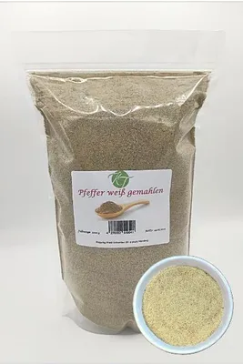 Produktbild von K T 250 g Pfeffer weiß gemahlen Pfeffer Pulver weiß - 1A Qualität