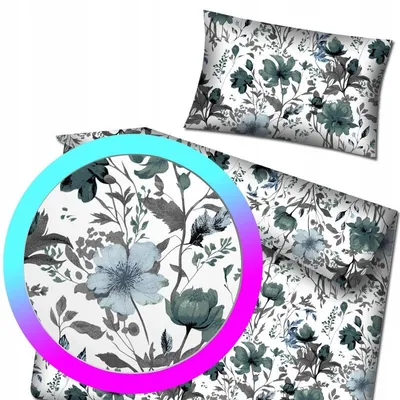 Image de Designpremium Parure de lit Coton Hibiscus Verts 100x135 cm
