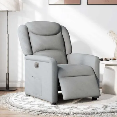 Produktbild von vidaXL Relaxsessel Elektrisch Hellgrau Stoff