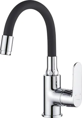 Immagine prodotto di Miscelatore lavabo in cromo nero con bocca flessibile