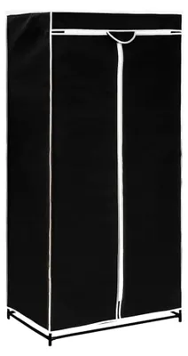Produktbild von Kleiderschrank aus Stoff, tragbar, Schwarz, 75 x 50 x 160 cm