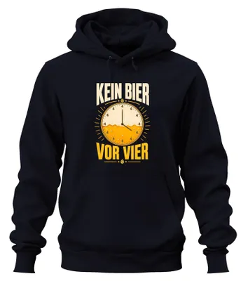 Productafbeelding van Geen bier voor vier! Grappige spreuk, feestkleding, hoodie, marineblauw, maat S