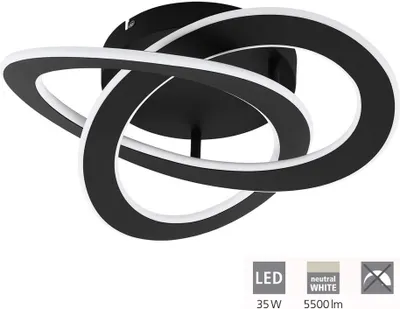 Immagine prodotto di Eglo 99395 ROLIMARE Plafoniera LED 35W 420x400mm bianco nero bianco neutro