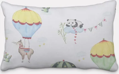 Produktbild von SCHÖNER LEBEN. Kissenhülle Lamarama Lamas, Pandas und Heißluftballons Größe 40x60cm (HxB) 40x60cm (HxB) Größe