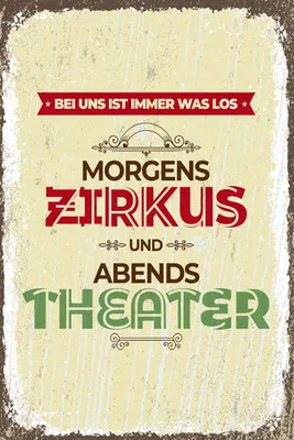 Produktbild von vianmo Holzschild 30x20 cm morgens Zirkus abends Theater