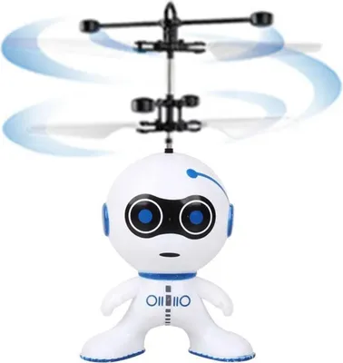Zdjęcie produktu dla Latający robot z indukcyjnym i elektrycznym pilotem zdalnego sterowania – latający robot dla chłopców i dziewczynek – prezent urodzinowy