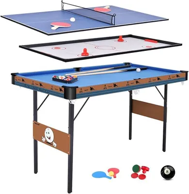 Produktbild von in 1 Combo Spieltisch, Faltbarer Billardtisch/Billardtisch, Hockeytisch, Tischtennistisch mit allem Zubehör