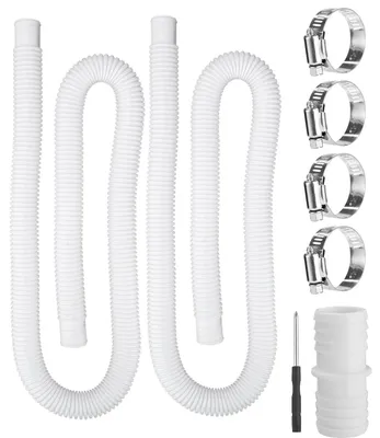 Produktbild von Omgoods – Set mit 2 Schwimmbadschläuchen und Befestigungsklammern