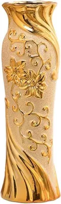 Produktbild von Keramische Vase - Zeitloses Design - 30 cm Hoch - Goldfarben