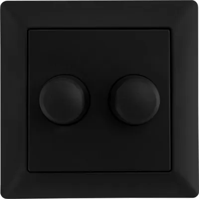 Produktbild von Ledvion Abdeckung Doppeldimmer Schalter schwarz Abdeckrahmen
