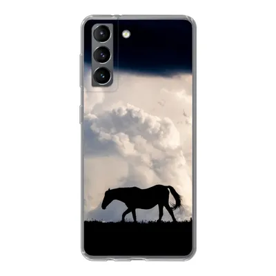 Produktbild von MuchoWow® Handyhülle Schutzhülle Hülle für Samsung Galaxy S21 Pferd - Wolken - Schatten Silikon Softcase Handy Hülle - Softcase