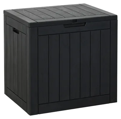 Produktbild von Koll Living Gartenbox 'Cubex' | 118 Liter, 56x43x53 cm, Anthrazit | Kunststoff in hochwertiger Holzoptik | witterungsbeständig, pflegeleicht, wartungsfrei