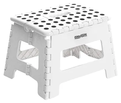 Klappbarer Tritthocker 22 cm, faltbar, bis 150 kg, Weiß