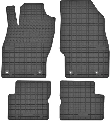 Image de Tapis de sol en caoutchouc pour Opel Corsa D / Corsa E / Adam 2006-2015 / 2015-2020 / 2012-2019 (à hayon) – 4 pièces, noirs, sur mesure