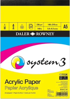 Produktbild von Daler Rowney System3 Acrylic Paper System3 Skizzenbuch A5 230 g