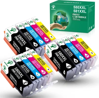 Produktbild von GREENSKY 15 Druckerpatronen kompatibel zu Canon PGI-580 XXL CLI-581 XXL PIXMA TR7550 TR8550 TS6150 TS8150