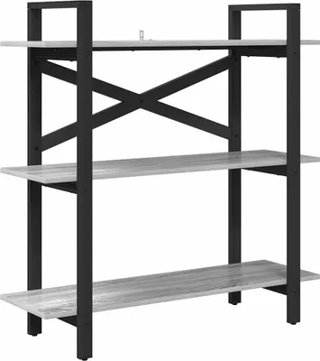 Obrázek produktu pro vidaXL Regál na knihy Grey Sonoma 100 x 33,5 x 102 cm Materiál na bázi dřeva