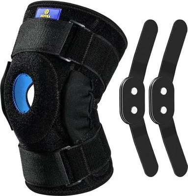 Produktbild von Famanu Kniebandage mit Scharnieren - Verstellbare Riemen, Doppelte Seitenstabilisatoren, XL