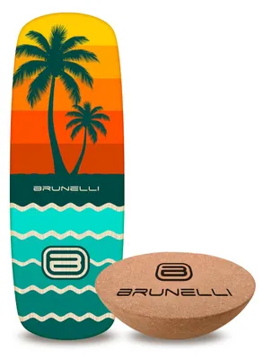 Immagine prodotto di Set Balance Board Brunelli Balance board in legno e semisfera per l'allenamento dell'equilibrio - Contenuto: semisfera + pillola 86 cm