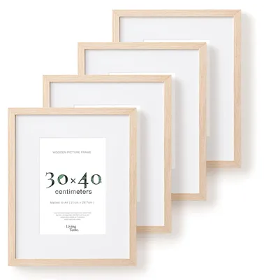 Image de Elzusha - Cadre photo moderne en bois plaqué, dimensions 30 x 40 cm, incassable, lot de 4