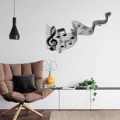 Obrázok produktu pre Wallity, elegantné kovové doplnky na stenu, čierna farba, 75 x 32 cm | 100% kov