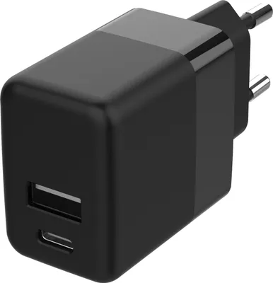 Produktbild von Accezz Wandladegerät - Ladegerät - USB-C- und USB-Anschluss - Power Delivery - 20 Watt - Black