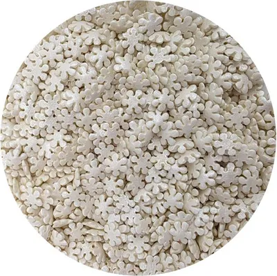 Produktbild von Zuckerdekor weiße Perlenschneeflocken 80g