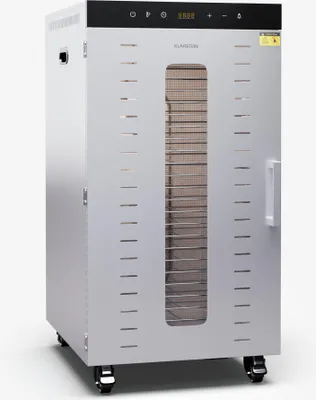 Image de Klarstein Déshydrateur Alimentaire – 2000W, 24 Étagères Inox, 30-90°C, Minuterie 24h, 3 Ventilateurs, Déshydrateur Alimentaire Professionnel pour Fruits, Légumes, Viande, Argent