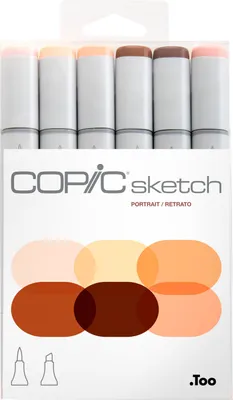 Produktbild von Copic Sketch Set Grafikmarker - Porträt - Nachfüllbar mit Copic Ink - 6Stk