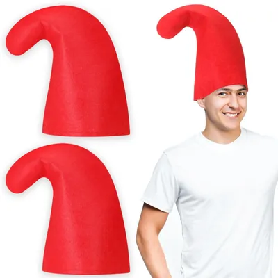 2 rote Filz-Kabouterhüte für Karneval & Weihnachten, Erwachsene