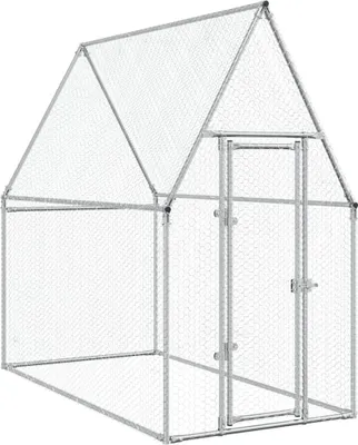 Immagine prodotto di vidaXL Gabbia per polli argento 200x100x190 cm Acciaio zincato