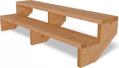 Produktbild von Terrassentreppe aus Lärche Treppe Stufen Wangentreppe Breite Größe: 2-stufig Breite: 150 cm