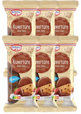 Produktbild von Dr. Oetker Kuvertüre Vollmilch, 6er Pack (6 x 150 g)
