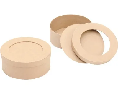 Produktbild von GLOREX 6 2027 011, Aufbewahrungsbox, Beige, Rund, Karton, Einfarbig, 13 cm