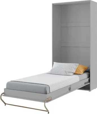 Produktbild von Furniture24 Schrankbett Concept PRO Vertikal, Wandklappbett, Bettschrank, Wandbett, Schrank mit integriertem Klappbett, Funktionsbett 90 x 200 cm, Grau, Vertikal