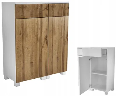 Produktbild von Badezimmerkommode 70 cm (40+30) stehend hängend Eiche Wotan