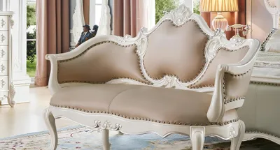 Image de Banc rembourré Banc designer en bois véritable Banc en cuir Banc en bois baroque