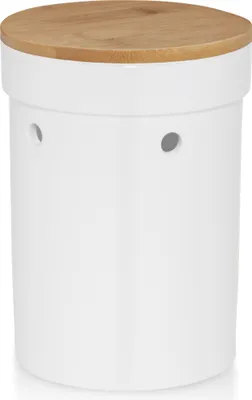 Produktbild von Kela Zwiebeltopf Keramik weiß 15cm Bambusdeckel 20cm hoch Salena 12067