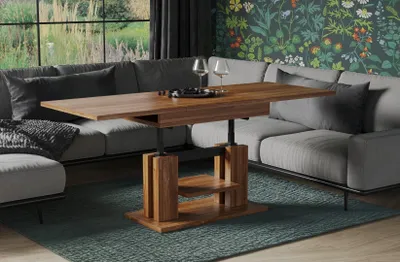 Produktbild von Endo-Möbel Couchtisch Iso 110-170cm Doppellift höhenverstellbar ausziehbar erweiterbar Funktionstisch (Stirling Eiche)